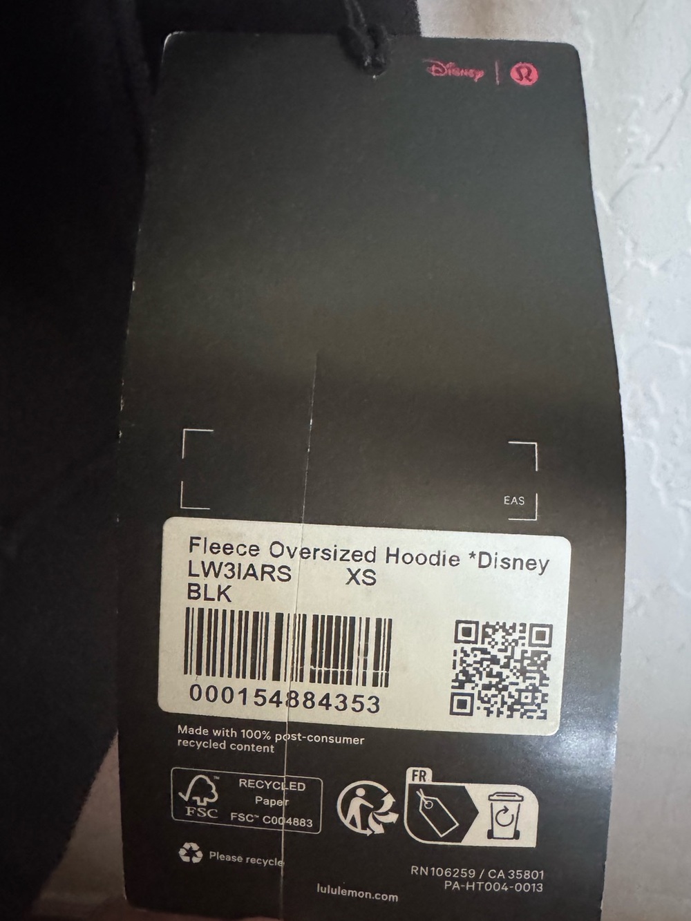 Lululemon x Disney Sold Out Limited Edition Mickey Mouse Oversized Hoodie Black - Picture 9 of 15